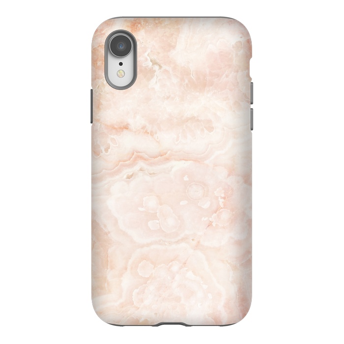 iPhone Xr StrongFit Pastel peach beige marble by Oana 