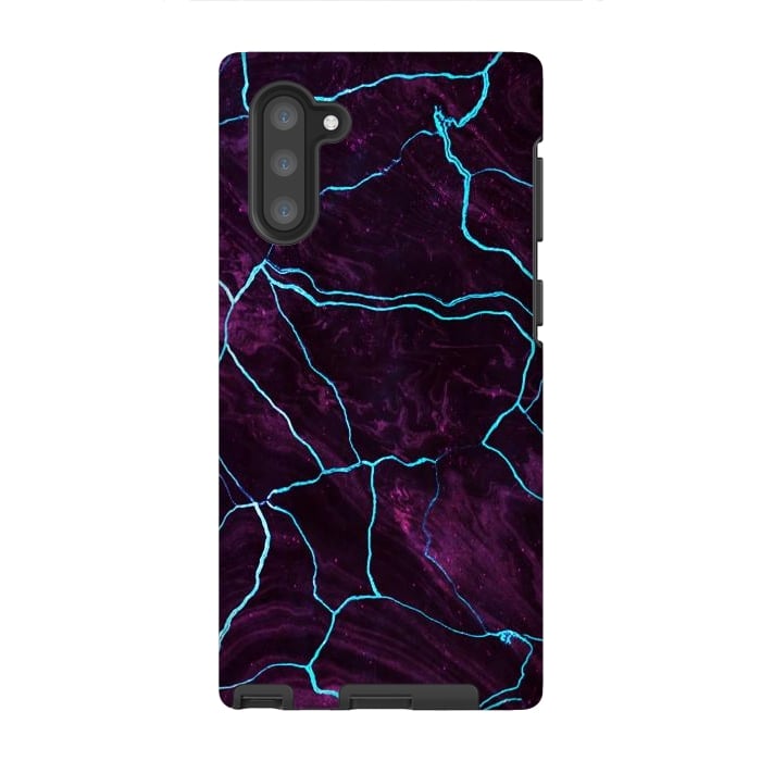 Galaxy Note 10 StrongFit Metallic dark purple marble by Oana 