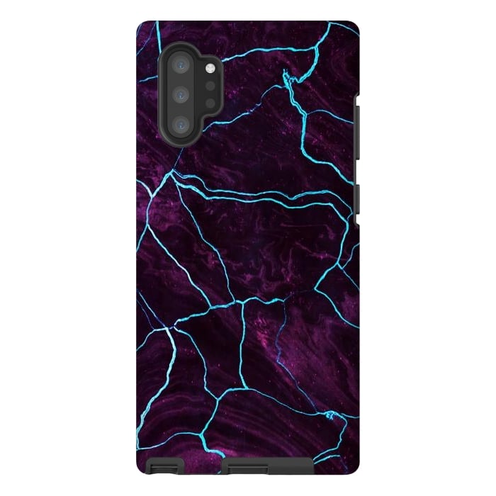 Galaxy Note 10 plus StrongFit Metallic dark purple marble by Oana 