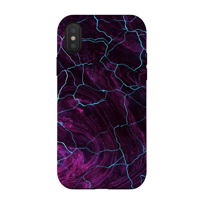 iPhone Xs / X StrongFit Metallic dark purple marble by Oana 