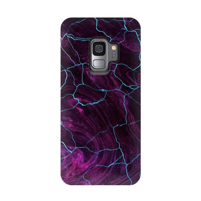 Galaxy S9 StrongFit Metallic dark purple marble by Oana 