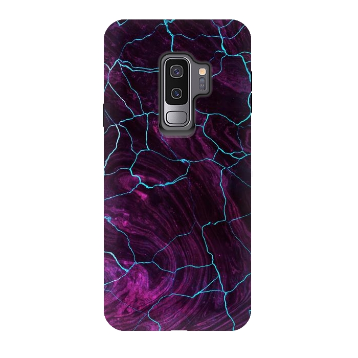 Galaxy S9 plus StrongFit Metallic dark purple marble by Oana 