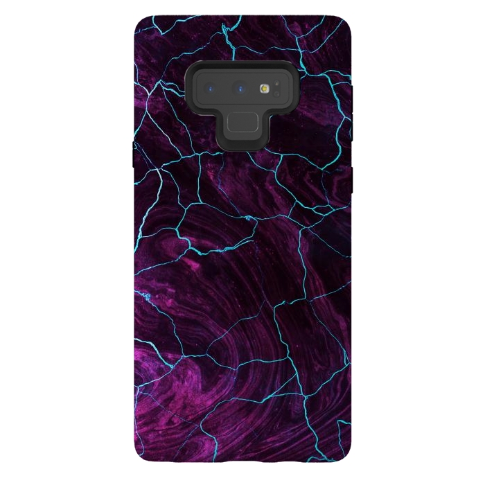 Galaxy Note 9 StrongFit Metallic dark purple marble by Oana 