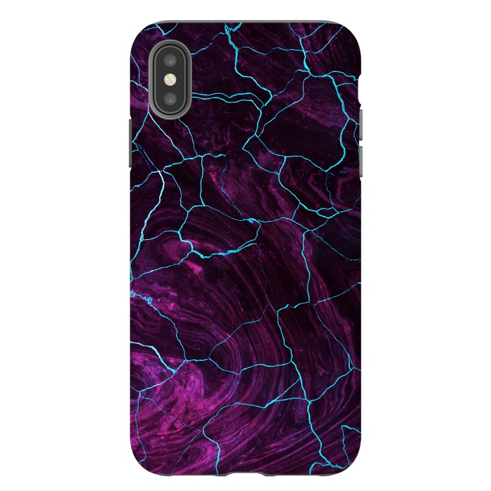 iPhone Xs Max StrongFit Metallic dark purple marble by Oana 
