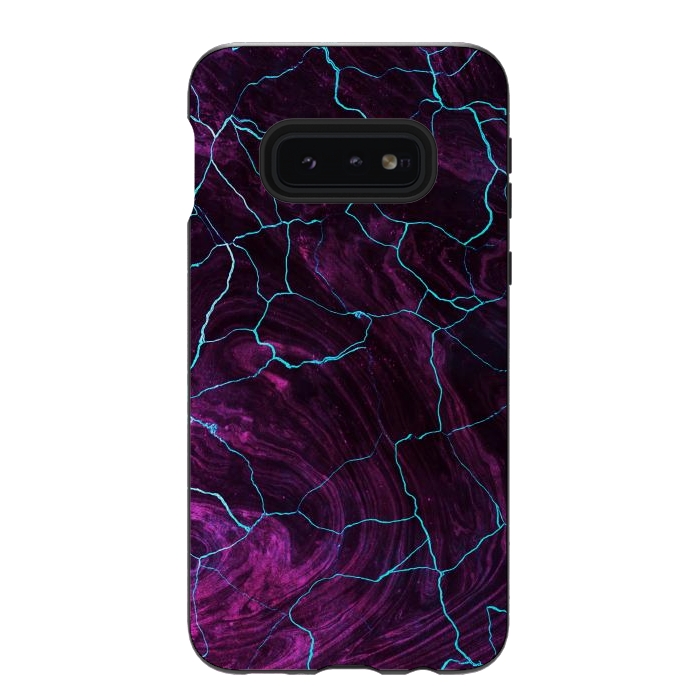 Galaxy S10e StrongFit Metallic dark purple marble by Oana 