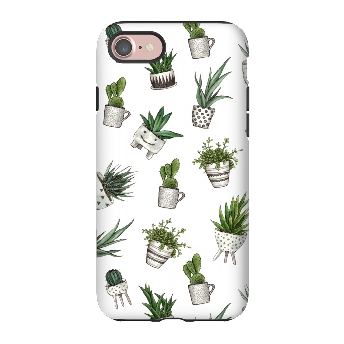 iPhone 7 StrongFit cute houseplants in pots by Alena Ganzhela