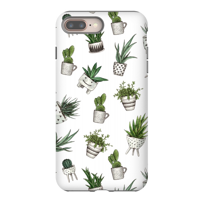 iPhone 7 plus StrongFit cute houseplants in pots by Alena Ganzhela