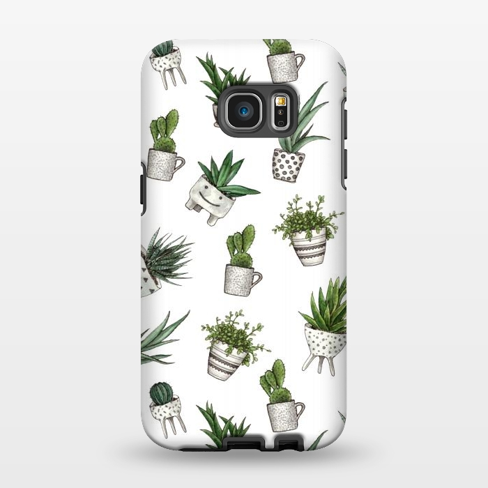 Galaxy S7 EDGE StrongFit cute houseplants in pots by Alena Ganzhela