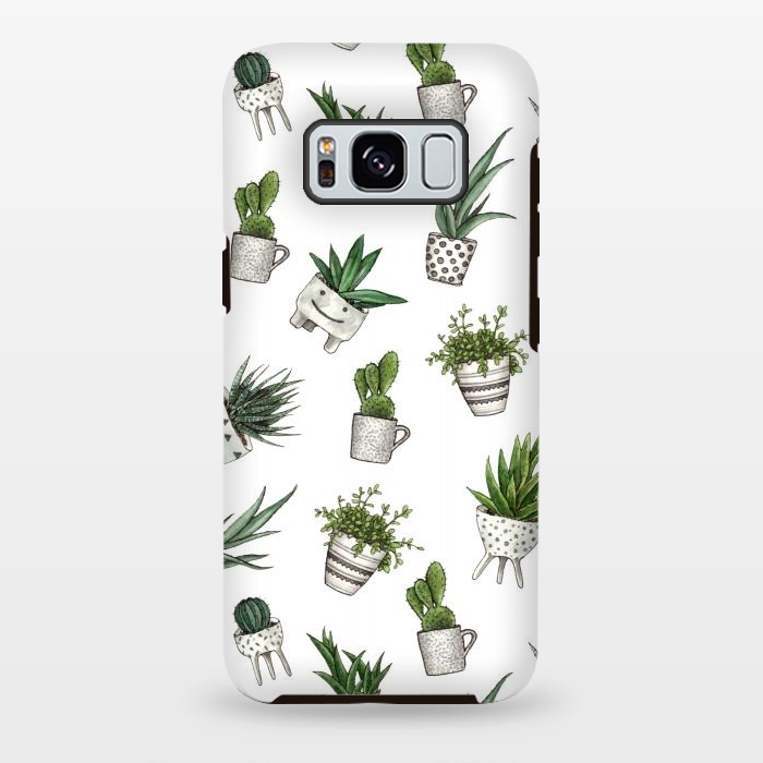 Galaxy S8 plus StrongFit cute houseplants in pots by Alena Ganzhela