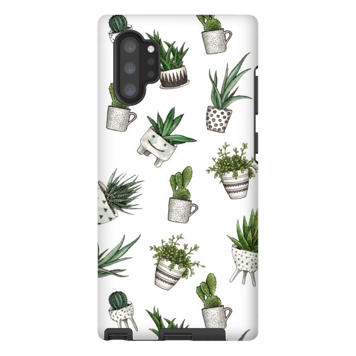 Galaxy Note 10 plus StrongFit cute houseplants in pots by Alena Ganzhela