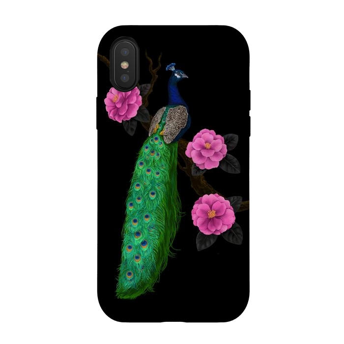 iPhone Xs / X StrongFit Night peacock garden by Katerina Kirilova