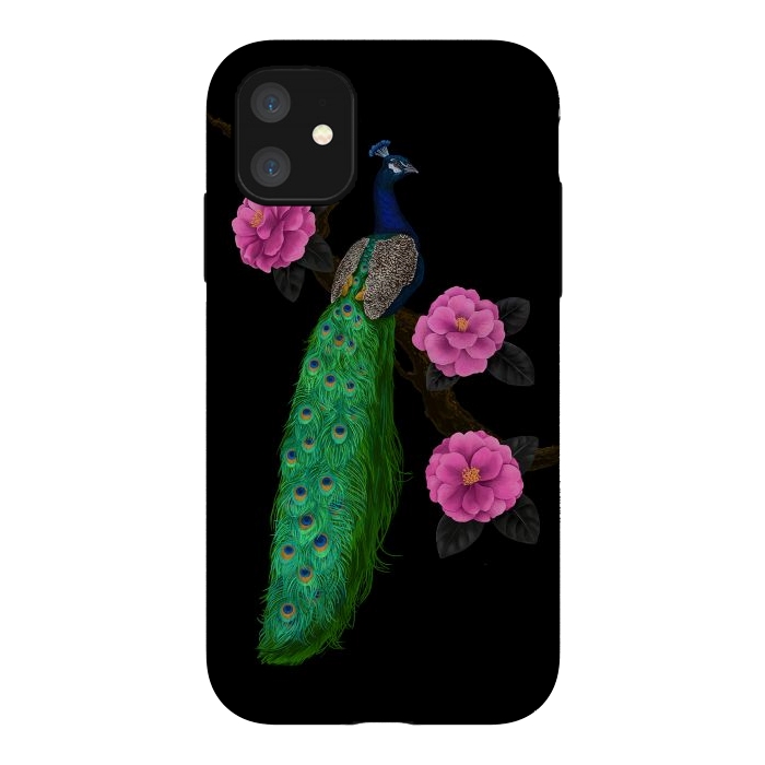 iPhone 11 StrongFit Night peacock garden by Katerina Kirilova