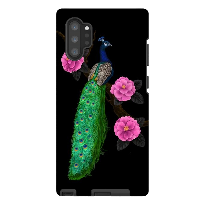 Galaxy Note 10 plus StrongFit Night peacock garden by Katerina Kirilova