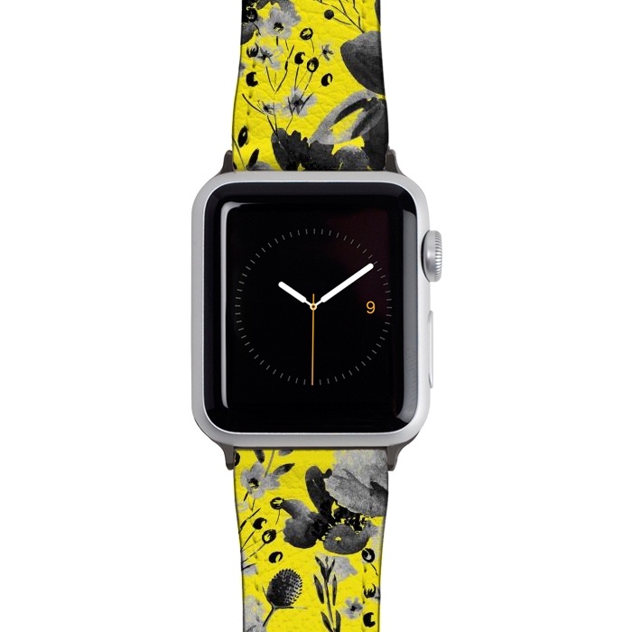 Watch 38mm / 40mm Strap PU leather Yellow & Grey by Anis Illustration