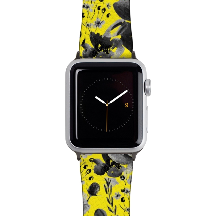 Watch 42mm / 44mm Strap PU leather Yellow & Grey by Anis Illustration