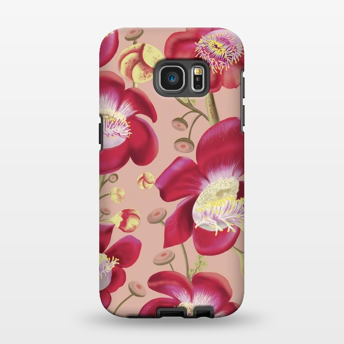 Galaxy S7 EDGE StrongFit Cannonball Tree Pattern - Blush by Anis Illustration