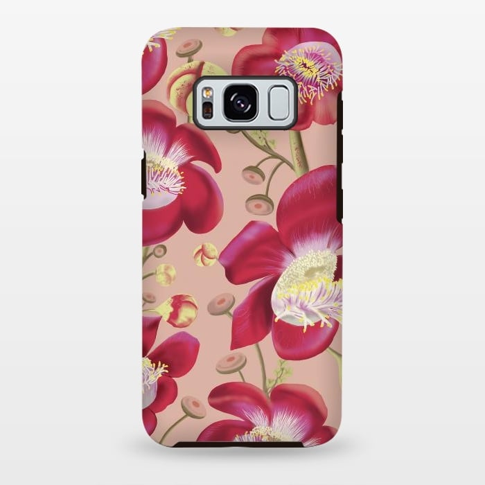 Galaxy S8 plus StrongFit Cannonball Tree Pattern - Blush by Anis Illustration