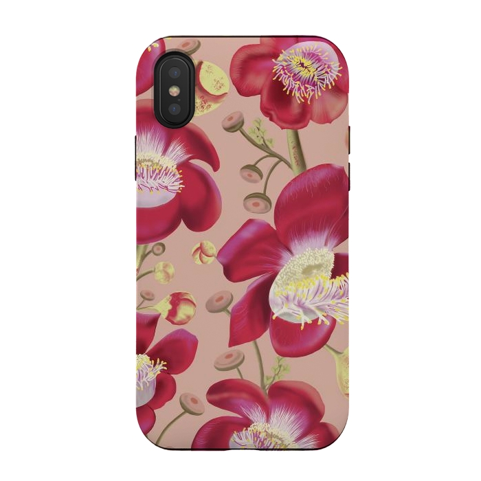 iPhone Xs / X StrongFit Cannonball Tree Pattern - Blush by Anis Illustration