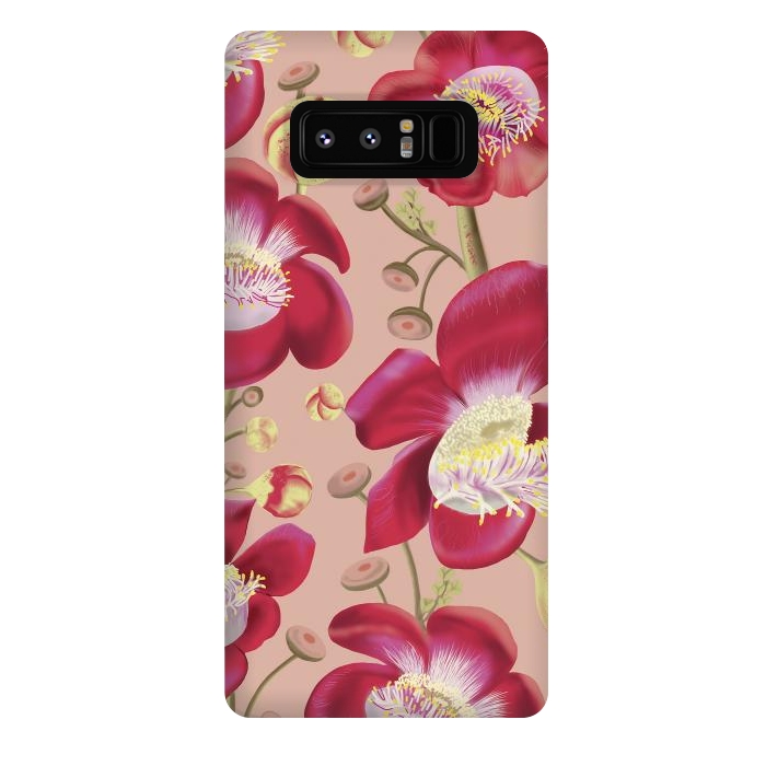 Galaxy Note 8 StrongFit Cannonball Tree Pattern - Blush by Anis Illustration