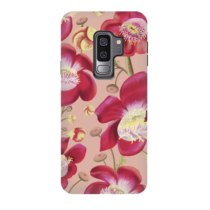 Galaxy S9 plus StrongFit Cannonball Tree Pattern - Blush by Anis Illustration