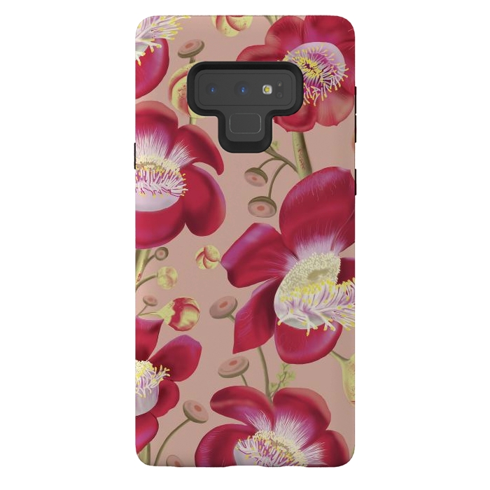Galaxy Note 9 StrongFit Cannonball Tree Pattern - Blush by Anis Illustration