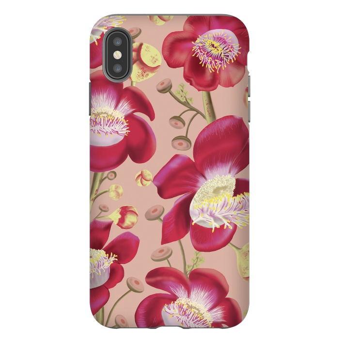 iPhone Xs Max StrongFit Cannonball Tree Pattern - Blush by Anis Illustration