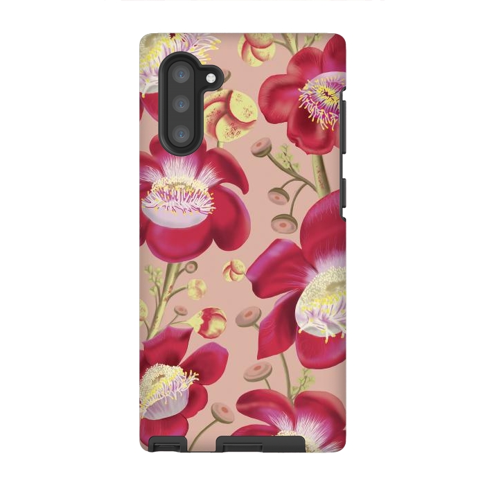 Galaxy Note 10 StrongFit Cannonball Tree Pattern - Blush by Anis Illustration
