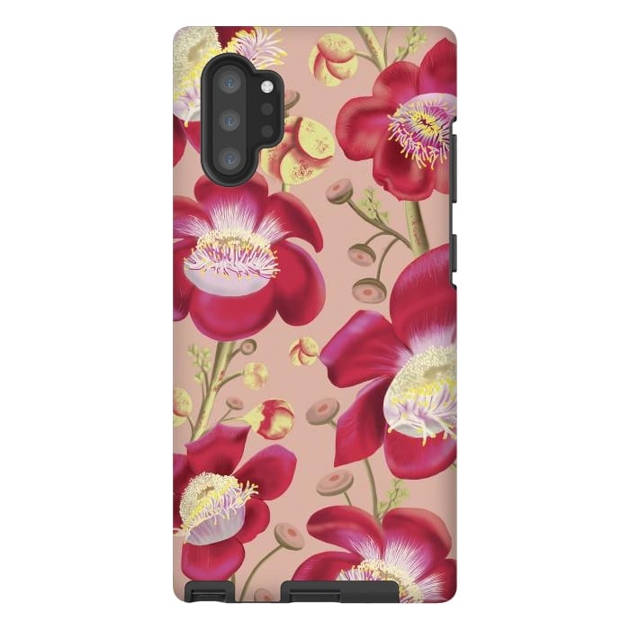Galaxy Note 10 plus StrongFit Cannonball Tree Pattern - Blush by Anis Illustration