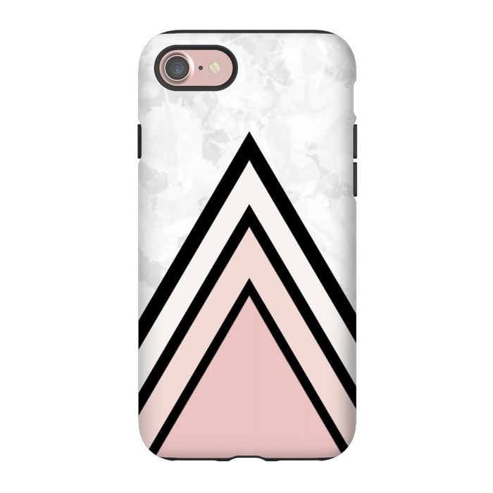 iPhone 7 StrongFit Black pink triangles by Jms
