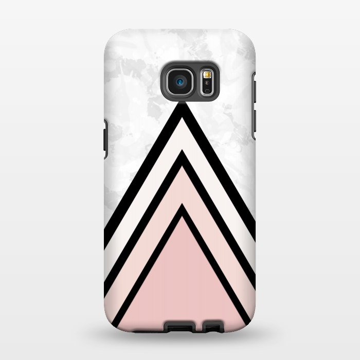 Galaxy S7 EDGE StrongFit Black pink triangles by Jms