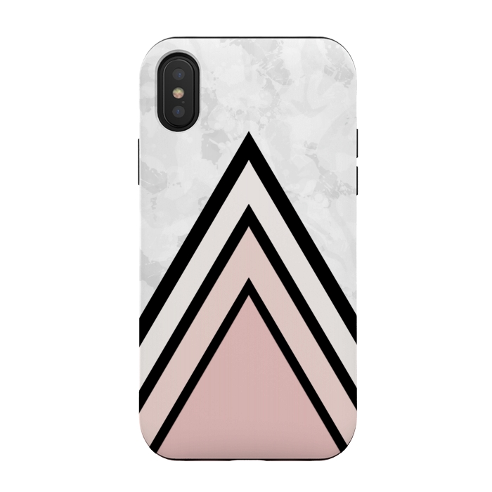 iPhone Xs / X StrongFit Black pink triangles by Jms
