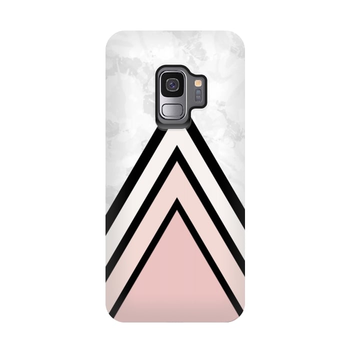 Galaxy S9 StrongFit Black pink triangles by Jms