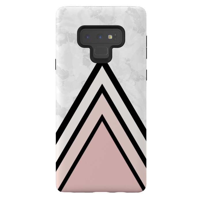 Galaxy Note 9 StrongFit Black pink triangles by Jms