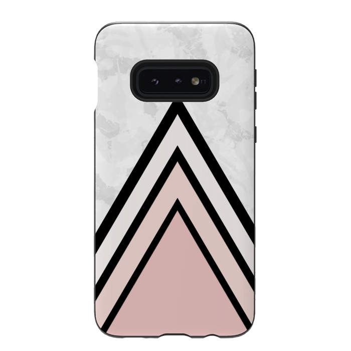 Galaxy S10e StrongFit Black pink triangles by Jms
