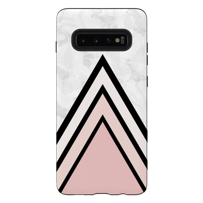 Galaxy S10 plus StrongFit Black pink triangles by Jms