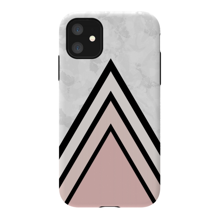 iPhone 11 StrongFit Black pink triangles by Jms