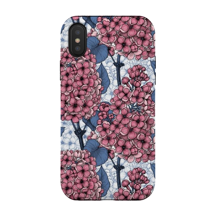 iPhone Xs / X StrongFit Lilac in pink and blue by Katerina Kirilova