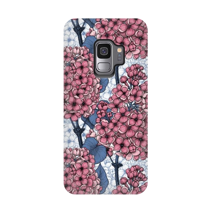 Galaxy S9 StrongFit Lilac in pink and blue by Katerina Kirilova