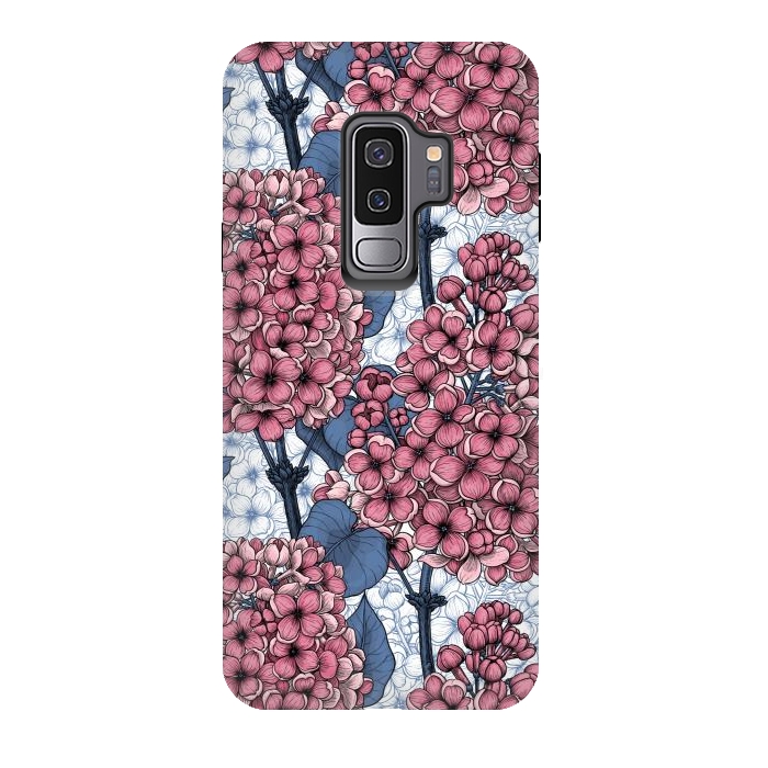 Galaxy S9 plus StrongFit Lilac in pink and blue by Katerina Kirilova