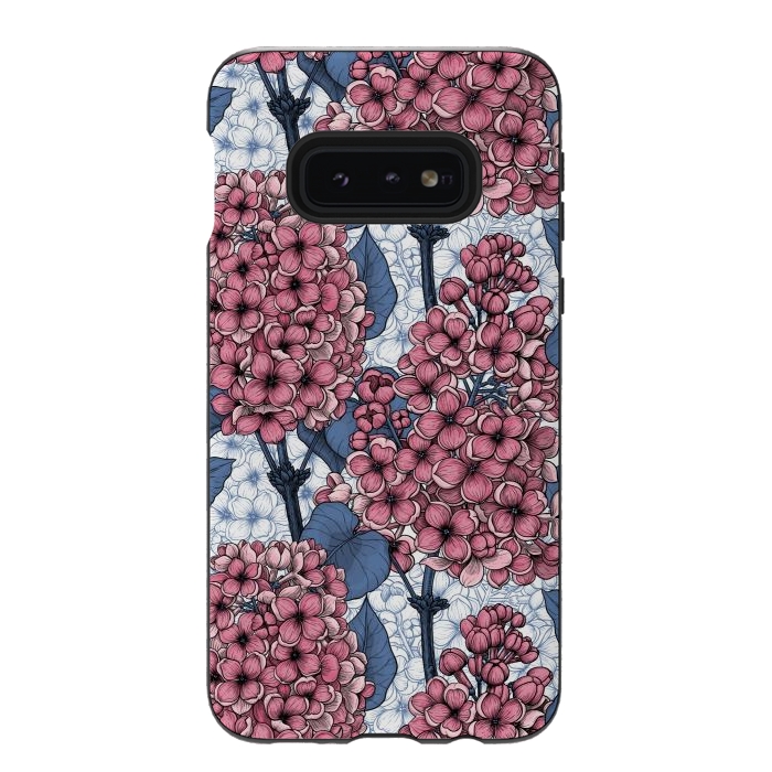 Galaxy S10e StrongFit Lilac in pink and blue by Katerina Kirilova