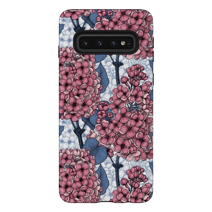 Galaxy S10 StrongFit Lilac in pink and blue by Katerina Kirilova