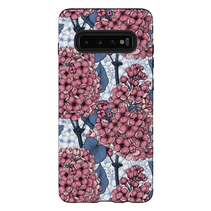 Galaxy S10 plus StrongFit Lilac in pink and blue by Katerina Kirilova