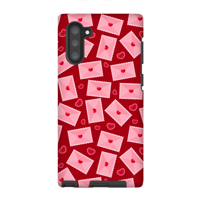 Galaxy Note 10 StrongFit PINK LOVE LETTERS  by MALLIKA