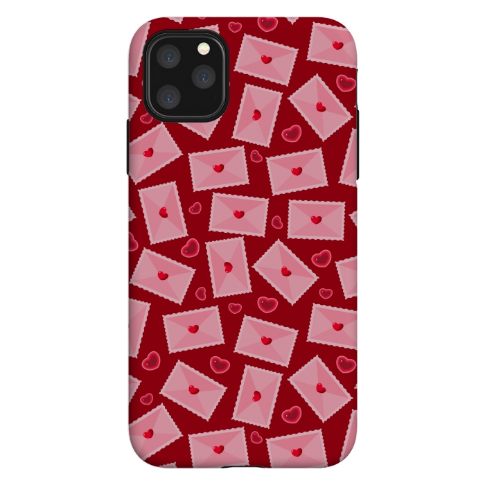 iPhone 11 Pro Max StrongFit PINK LOVE LETTERS  by MALLIKA