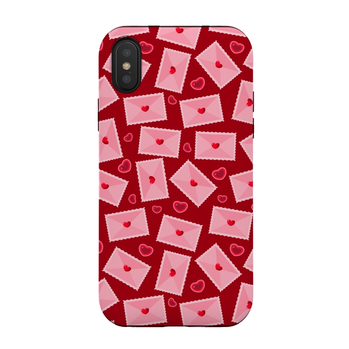 iPhone Xs / X StrongFit PINK LOVE LETTERS  by MALLIKA