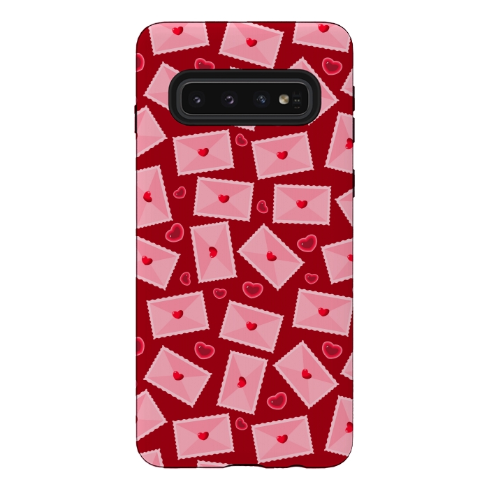 Galaxy S10 StrongFit PINK LOVE LETTERS  by MALLIKA