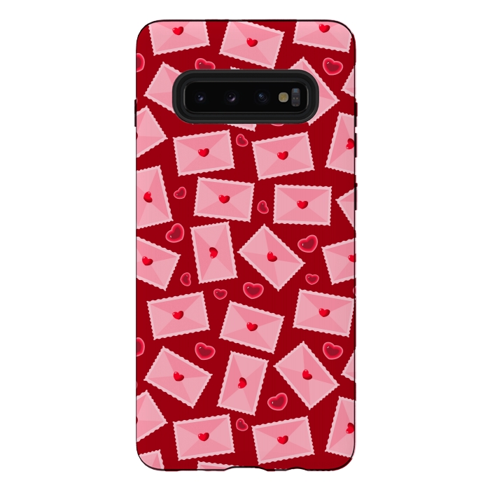Galaxy S10 plus StrongFit PINK LOVE LETTERS  by MALLIKA