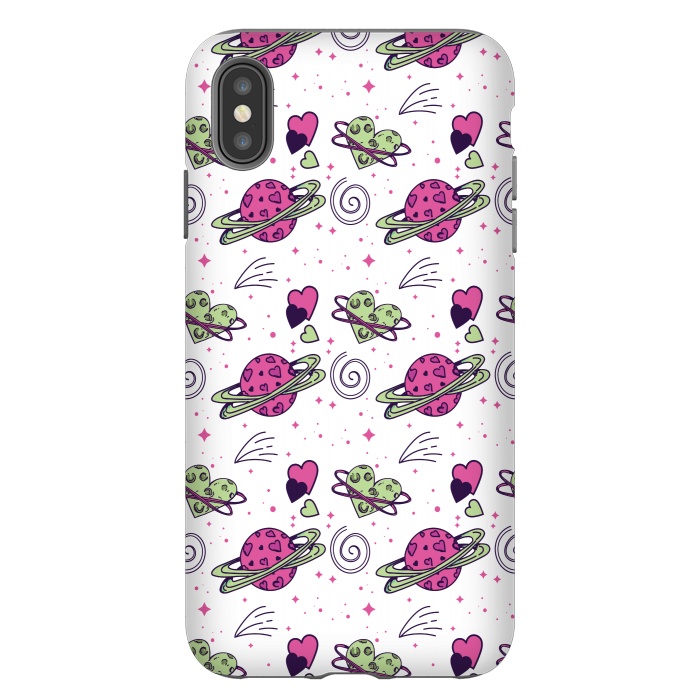 iPhone Xs Max StrongFit PINK GREEN SPACE LOVE PATTERN by MALLIKA