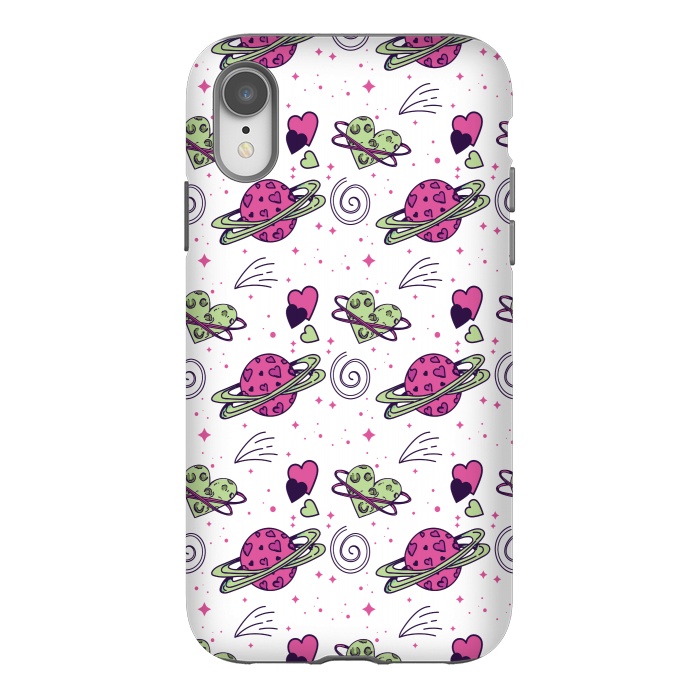 iPhone Xr StrongFit PINK GREEN SPACE LOVE PATTERN by MALLIKA