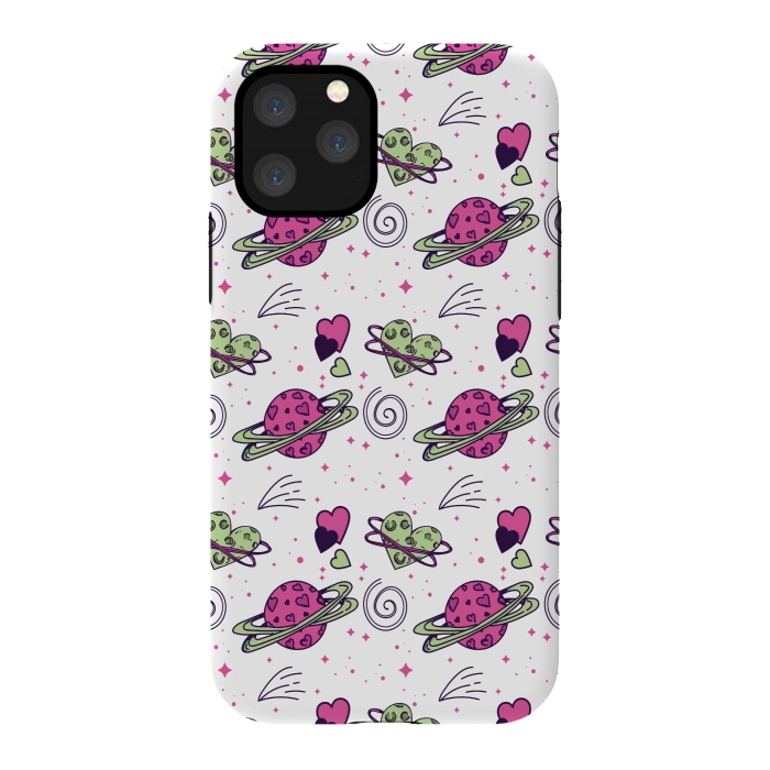 iPhone 11 Pro StrongFit PINK GREEN SPACE LOVE PATTERN by MALLIKA